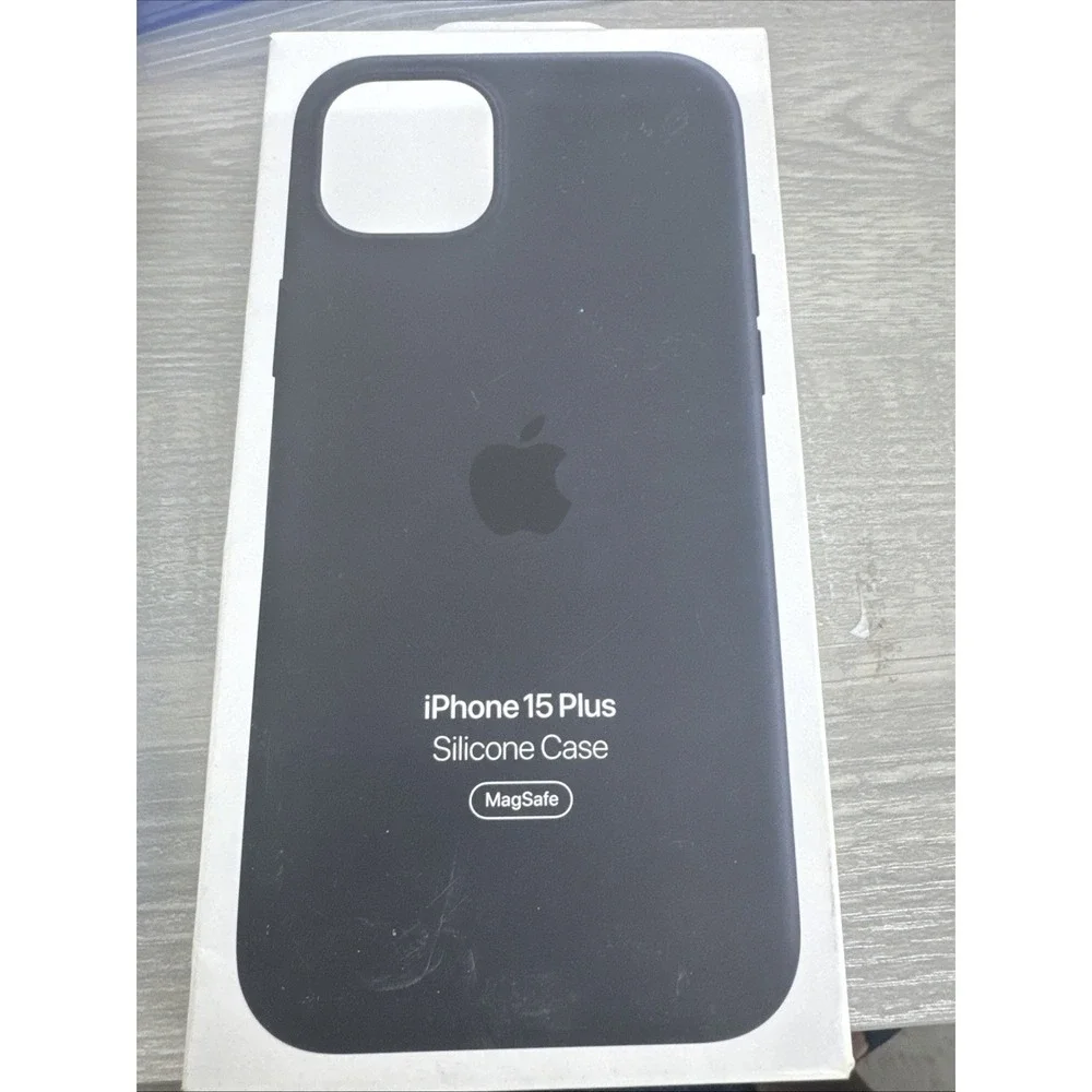 Open Box GENUINE Apple iPhone 15 Plus Silicone Case with MagSafe - Black